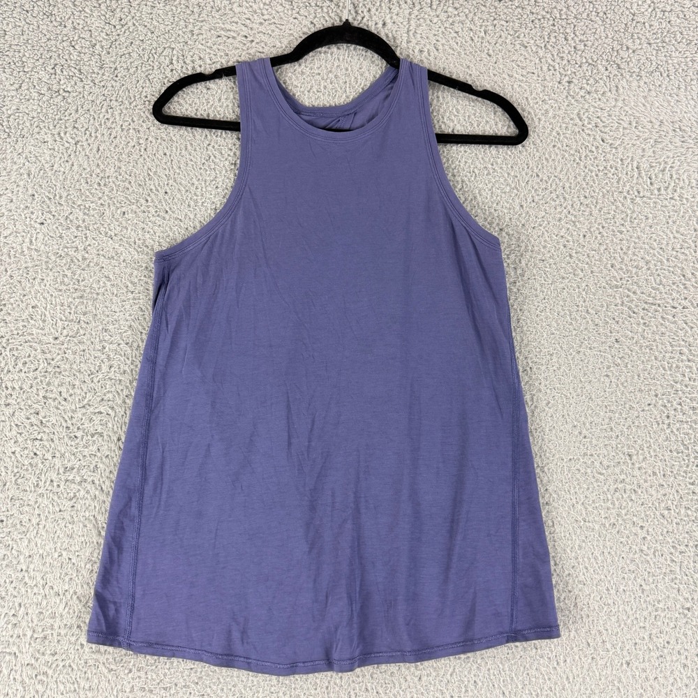 Lululemon All Tied Up Tank Top Womens 4 Purple Split Back Vitasea Yoga
